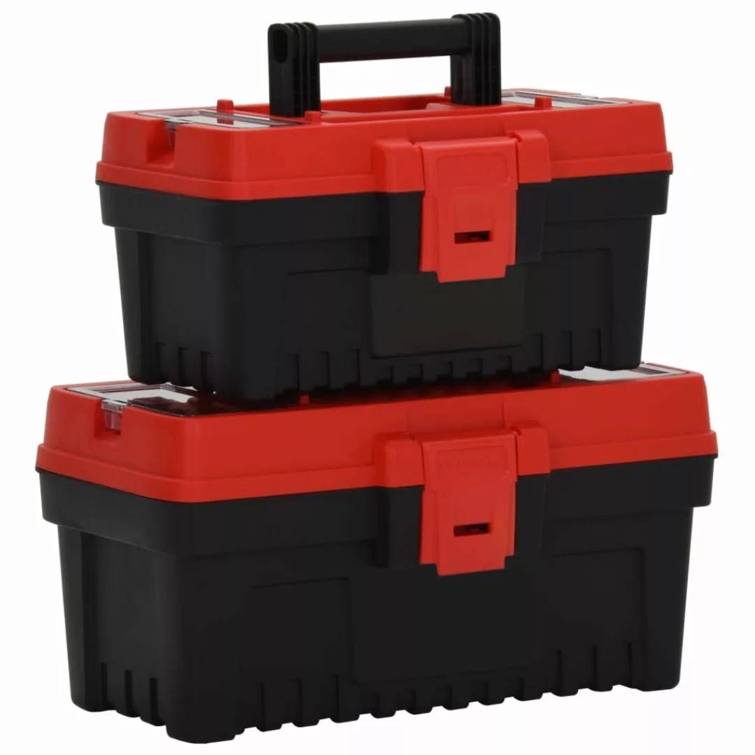 Vidaxl 2-tlg. Werkzeugbox-set Schwarz Und Rot Polypropylen günstig online kaufen