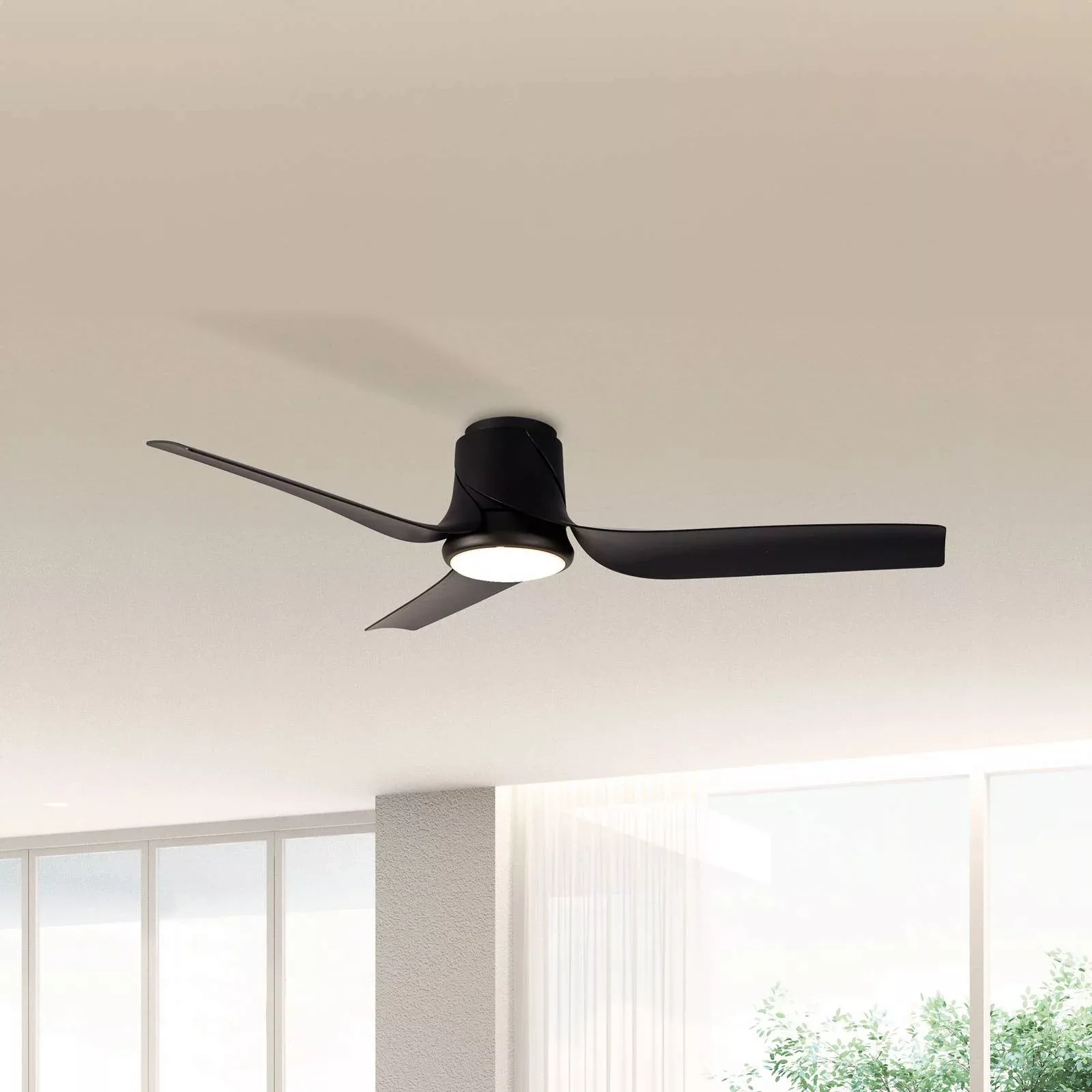 LED-Deckenventilator Ushuaia schwarz DC leise Ø 134 cm CCT günstig online kaufen