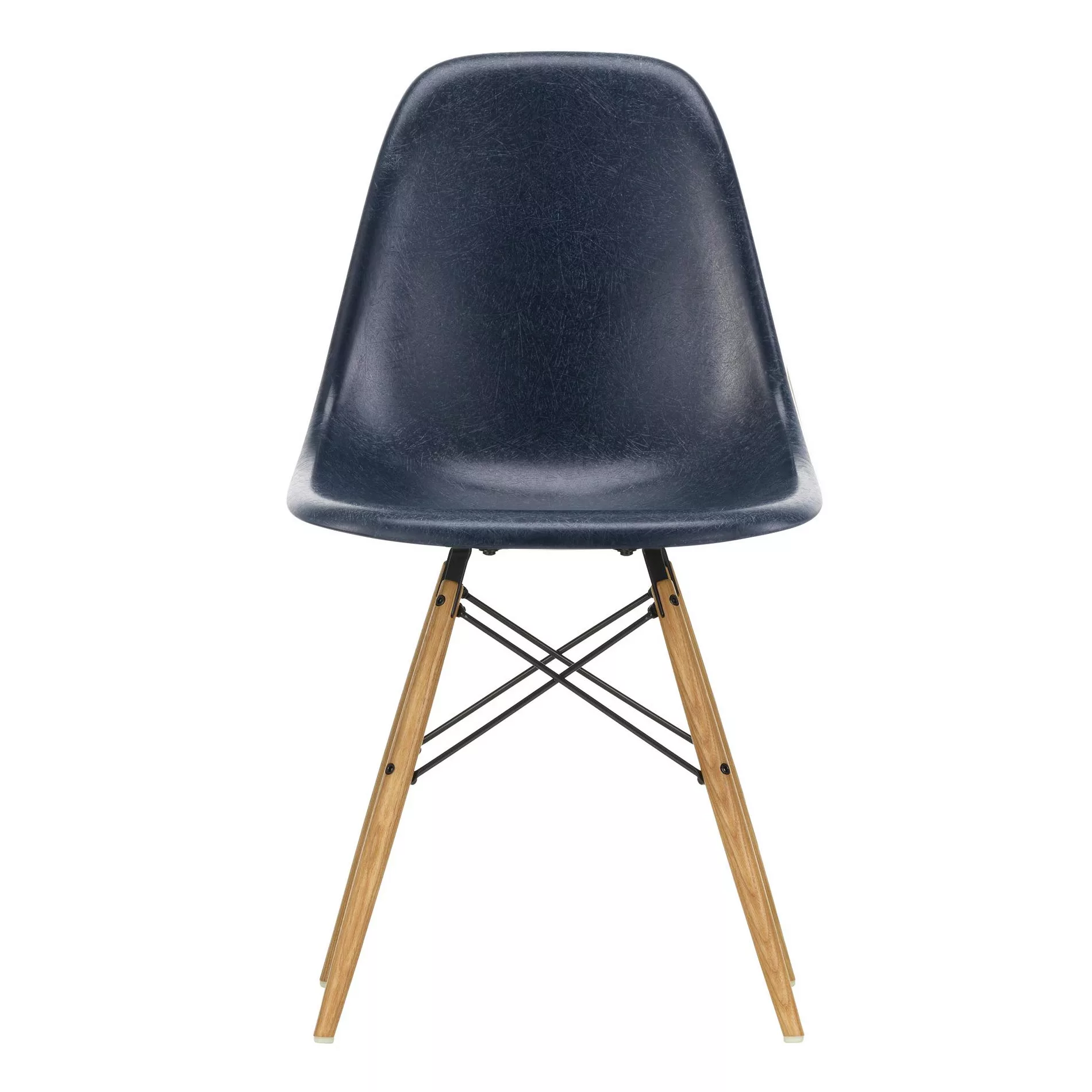 Vitra - Eames Fiberglass Side Chair DSW Gestell Esche - marineblau/Sitzscha günstig online kaufen
