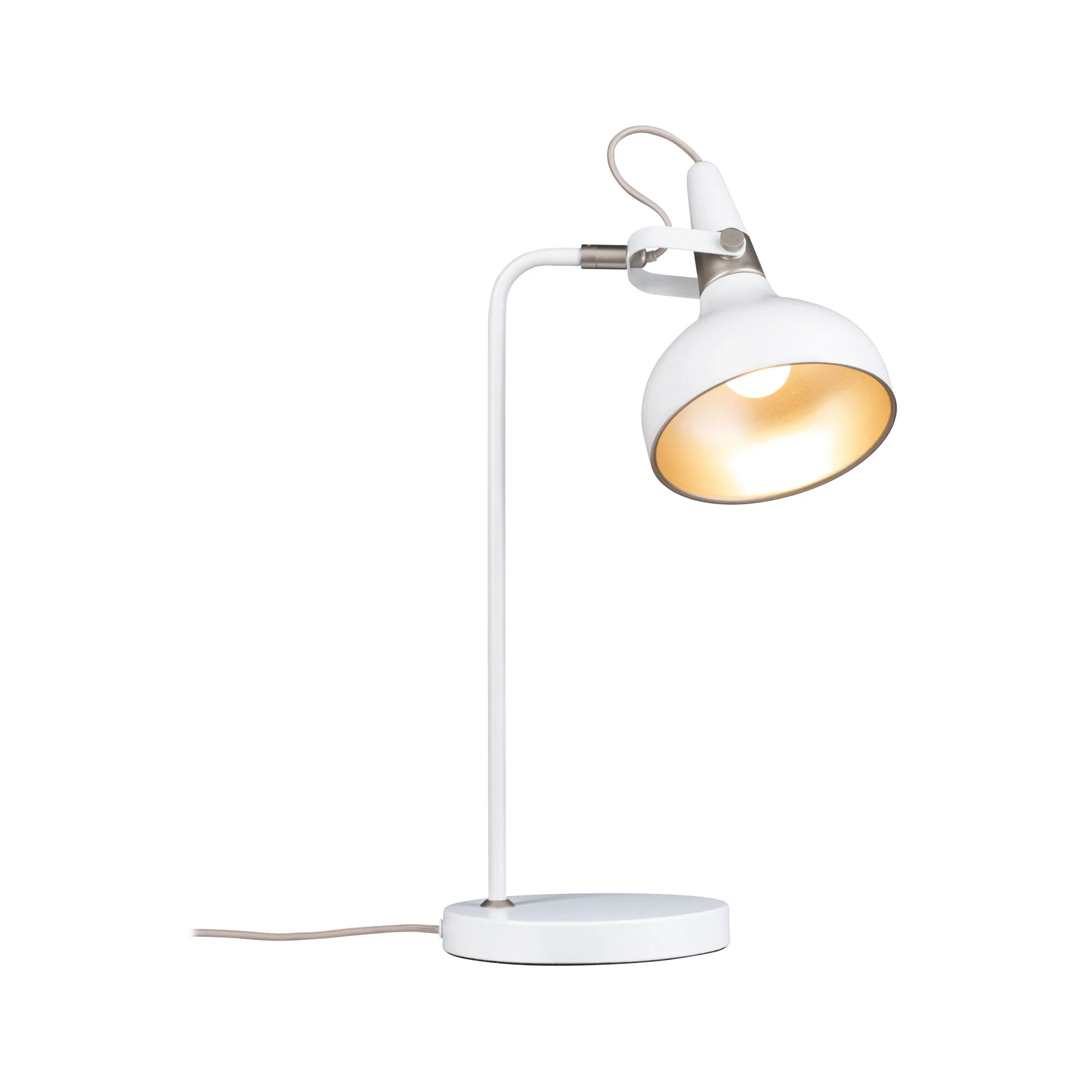 Paulmann "Tischleuchte Juna E14 max. 20W Weiß matt, Champagner Metall" günstig online kaufen
