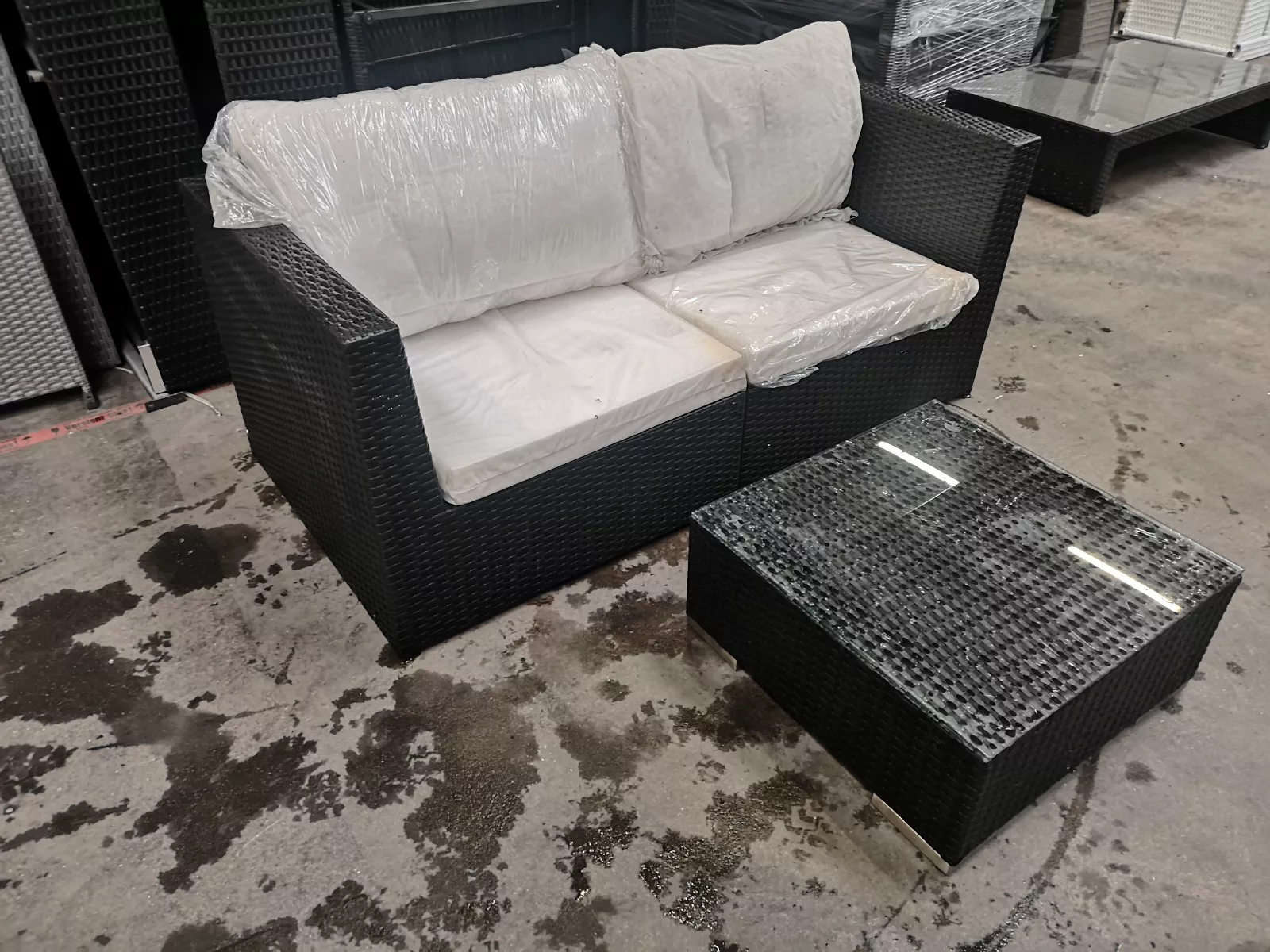 #HBM 654: Sofa bestehend aus 2x Eckelement Terra mit Tisch 59x59x25-schwarz günstig online kaufen