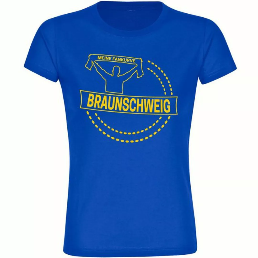multifanshop T-Shirt Damen Braunschweig - Meine Fankurve - Frauen günstig online kaufen