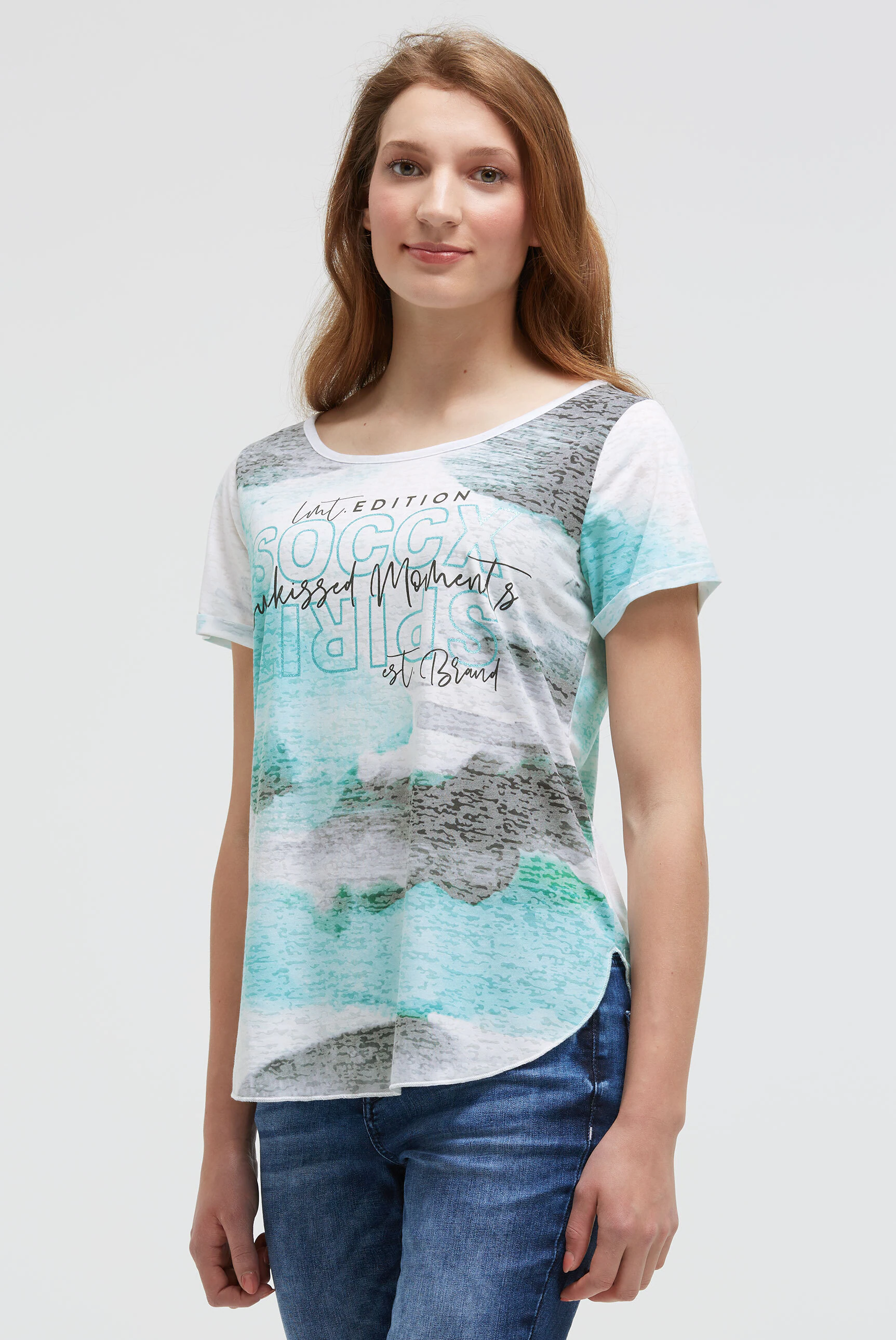SOCCX Rundhalsshirt, mit Turn-Up-Ärmel günstig online kaufen