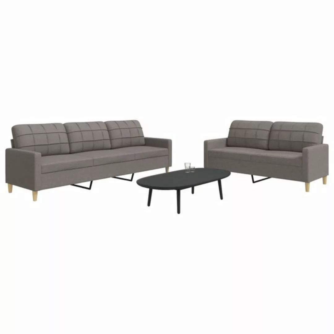 vidaXL 2-Tlg Sofagarnitur Taupe Stoff 2157935 günstig online kaufen