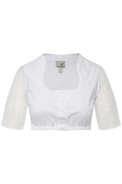 Ulla Popken Longbluse Dirndlbluse Stehkragen Carree-Ausschnitt 1/2-Arm günstig online kaufen