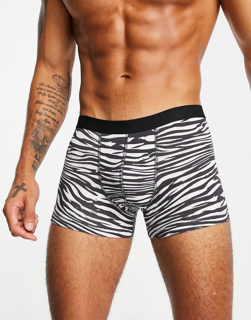 ASOS DESIGN – Unterhose mit Zebraprint-Mehrfarbig günstig online kaufen