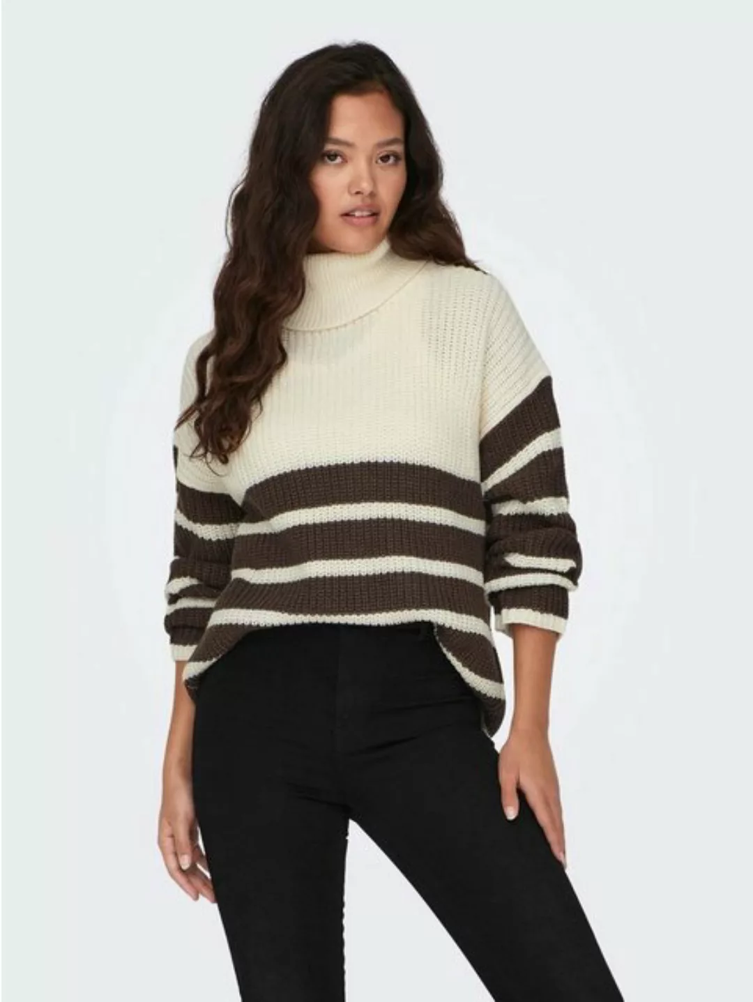 JACQUELINE de YONG Strickpullover Strickpullover Gestreift Rollkragen JDYJU günstig online kaufen