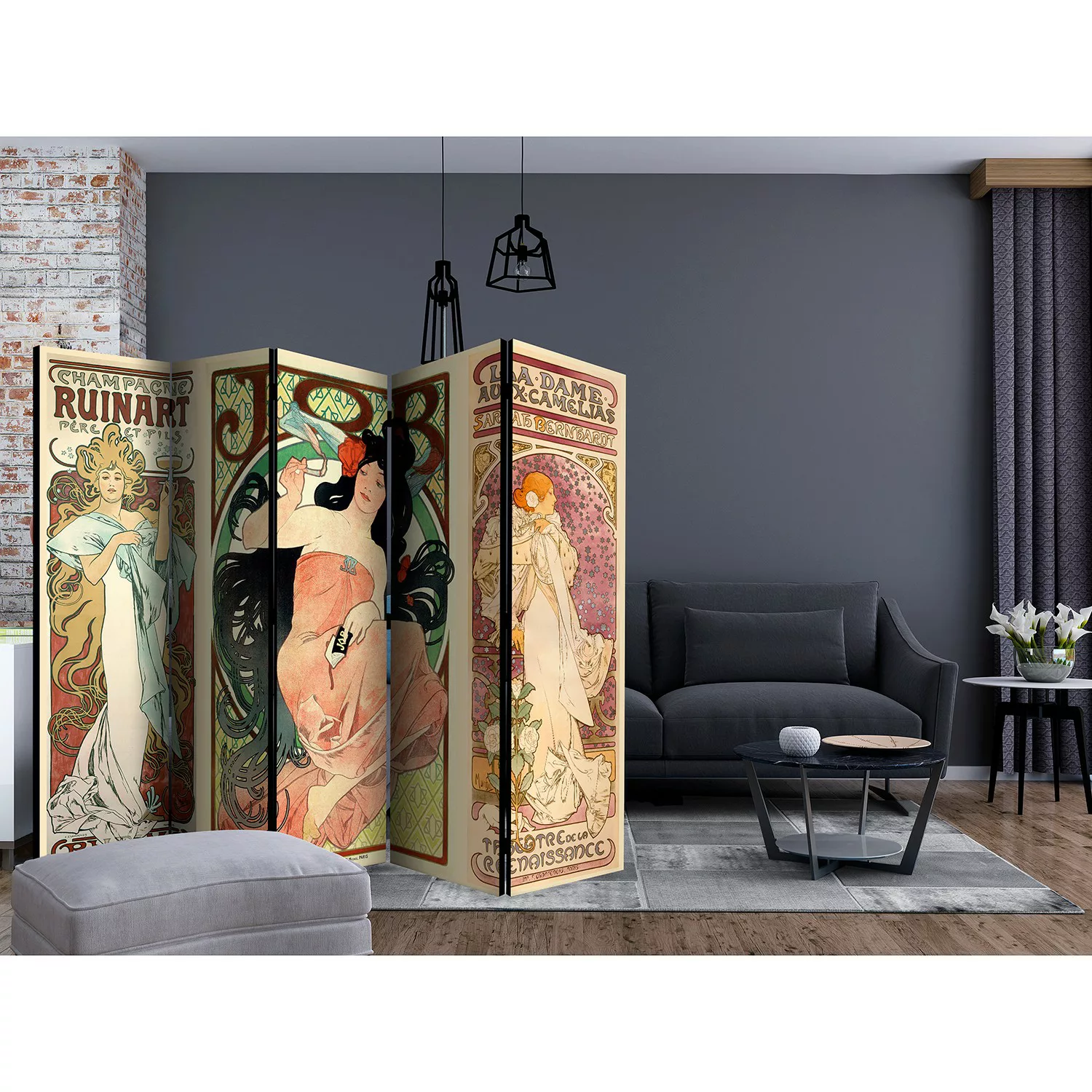 home24 Paravent Alphonse Mucha. Women's günstig online kaufen