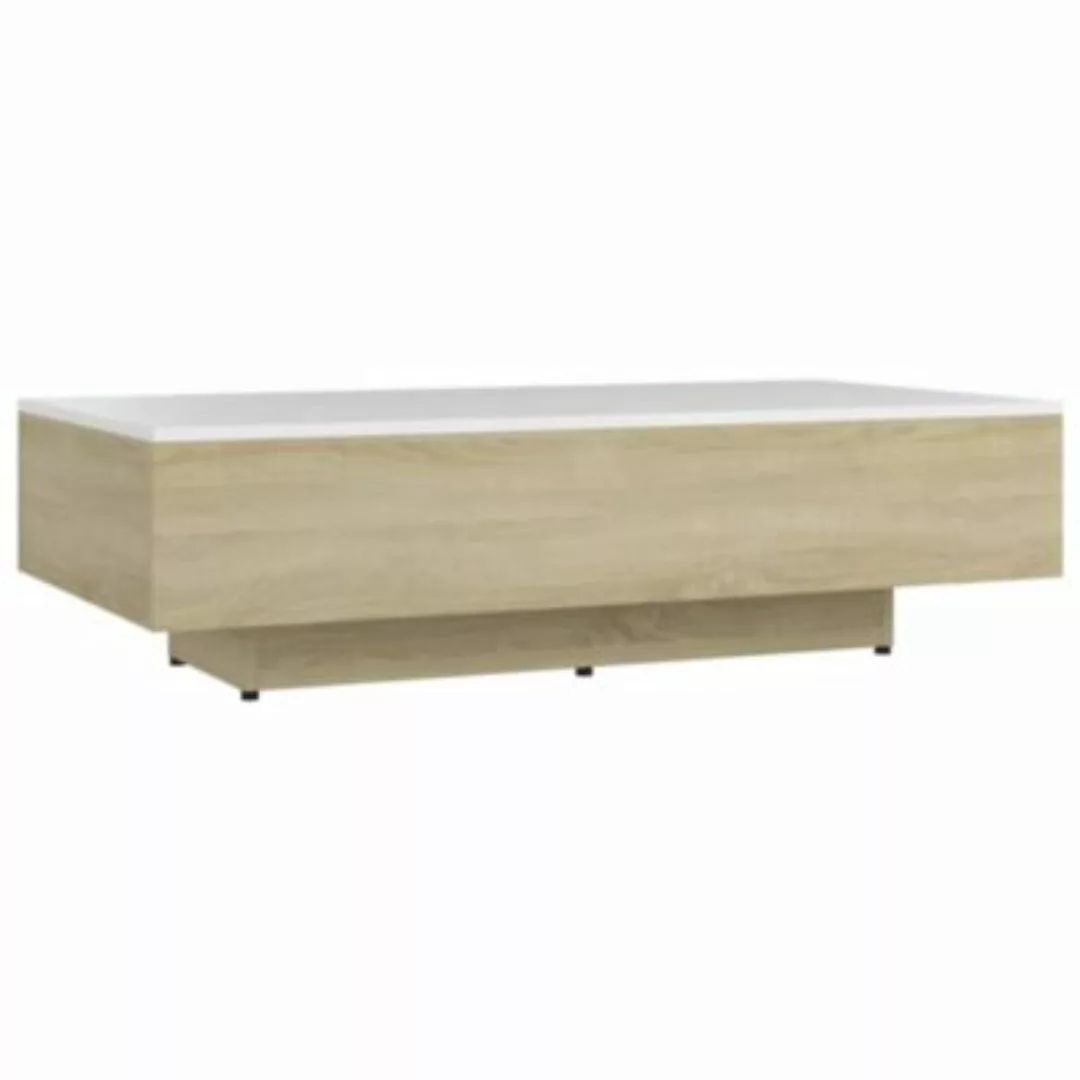 vidaXL Couchtisch Weiß Sonoma-Eiche 115x60x31 cm Holzwerkstoff Couchtisch w günstig online kaufen