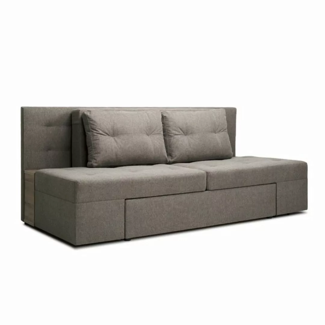 VitaliSpa® Schlafsofa Funkt-Sofa, Hellgrau, 235 cm mit Stauraum günstig online kaufen