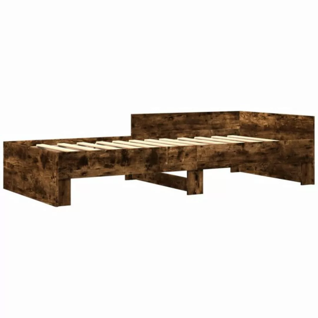 vidaXL Bett Bettgestell ohne Matratze Räuchereiche 100x200 cm Holzwerkstoff günstig online kaufen