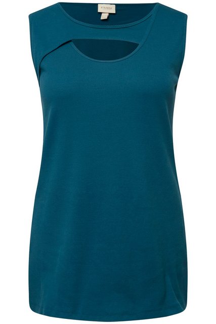 Ulla Popken Longtop Top Rippjersey Rundhals ärmellos Biobaumwolle günstig online kaufen