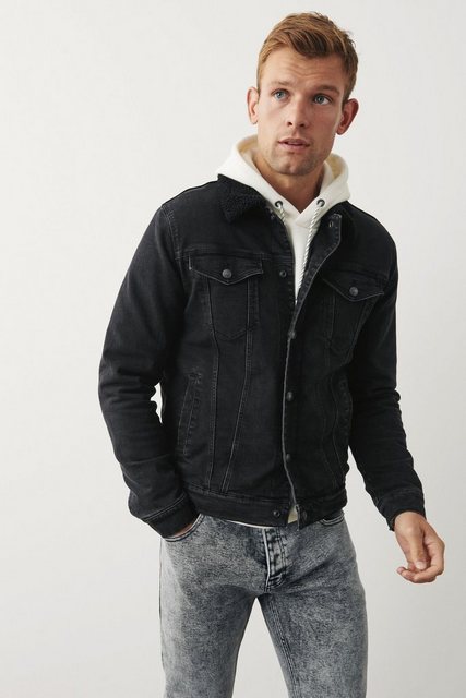 Next Jeansjacke Denim-Jacke mit Kunstfellkragen (1-St) günstig online kaufen