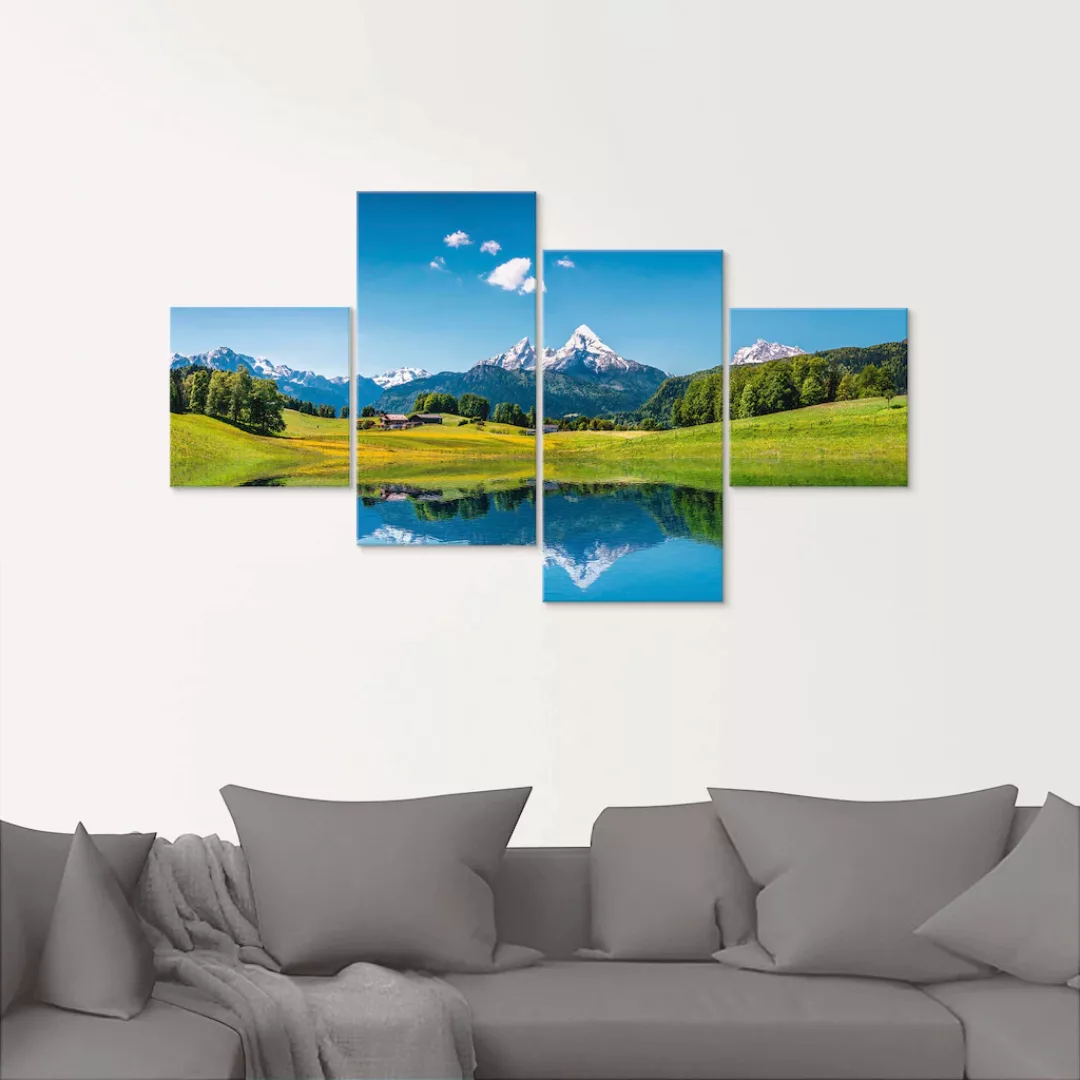 Artland Glasbild »Landschaft in den Alpen«, Berge, (4 St.), in verschiedene günstig online kaufen