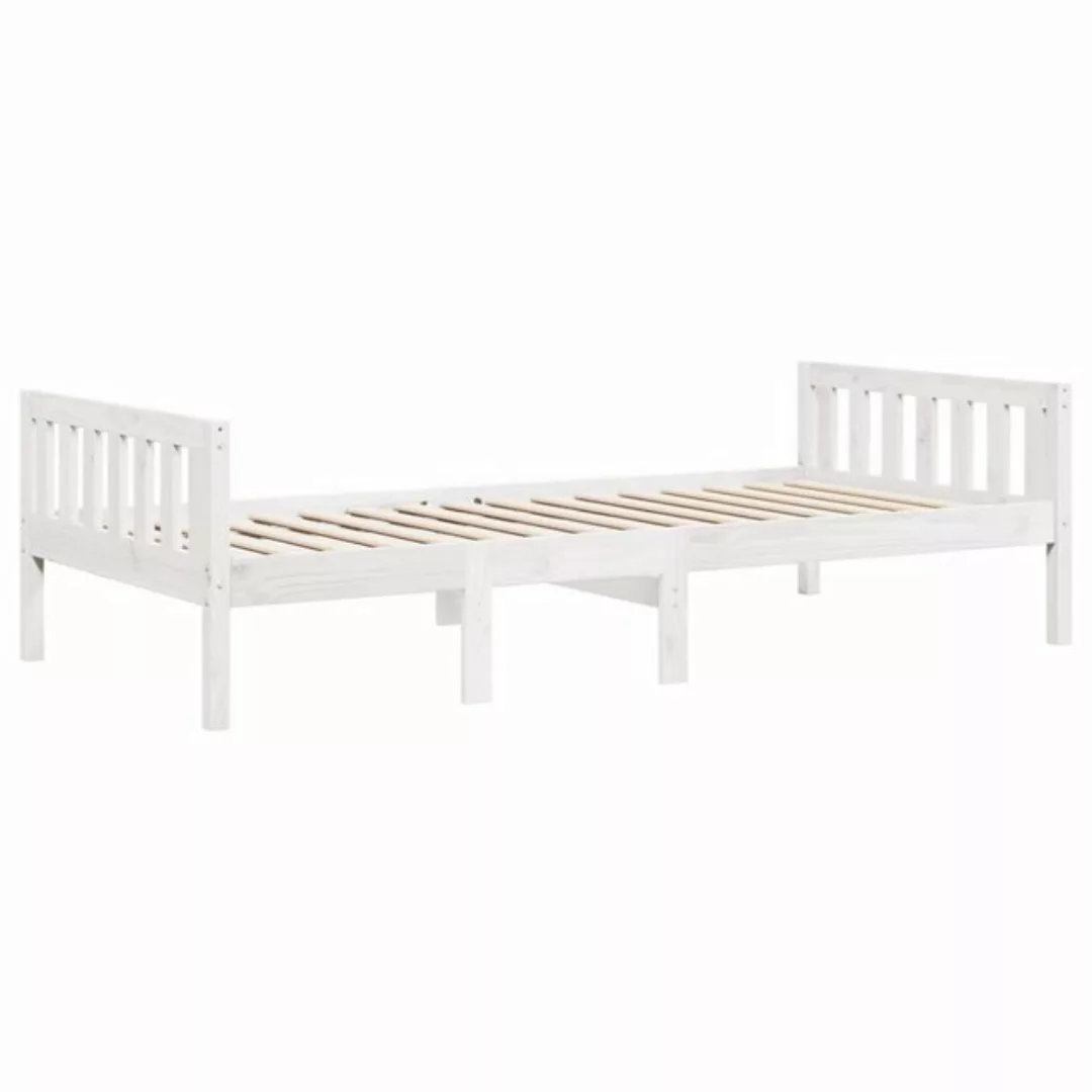 vidaXL Bett Kinderbett ohne Matratze Weiß 75x190 cm Massivholz Kiefer günstig online kaufen