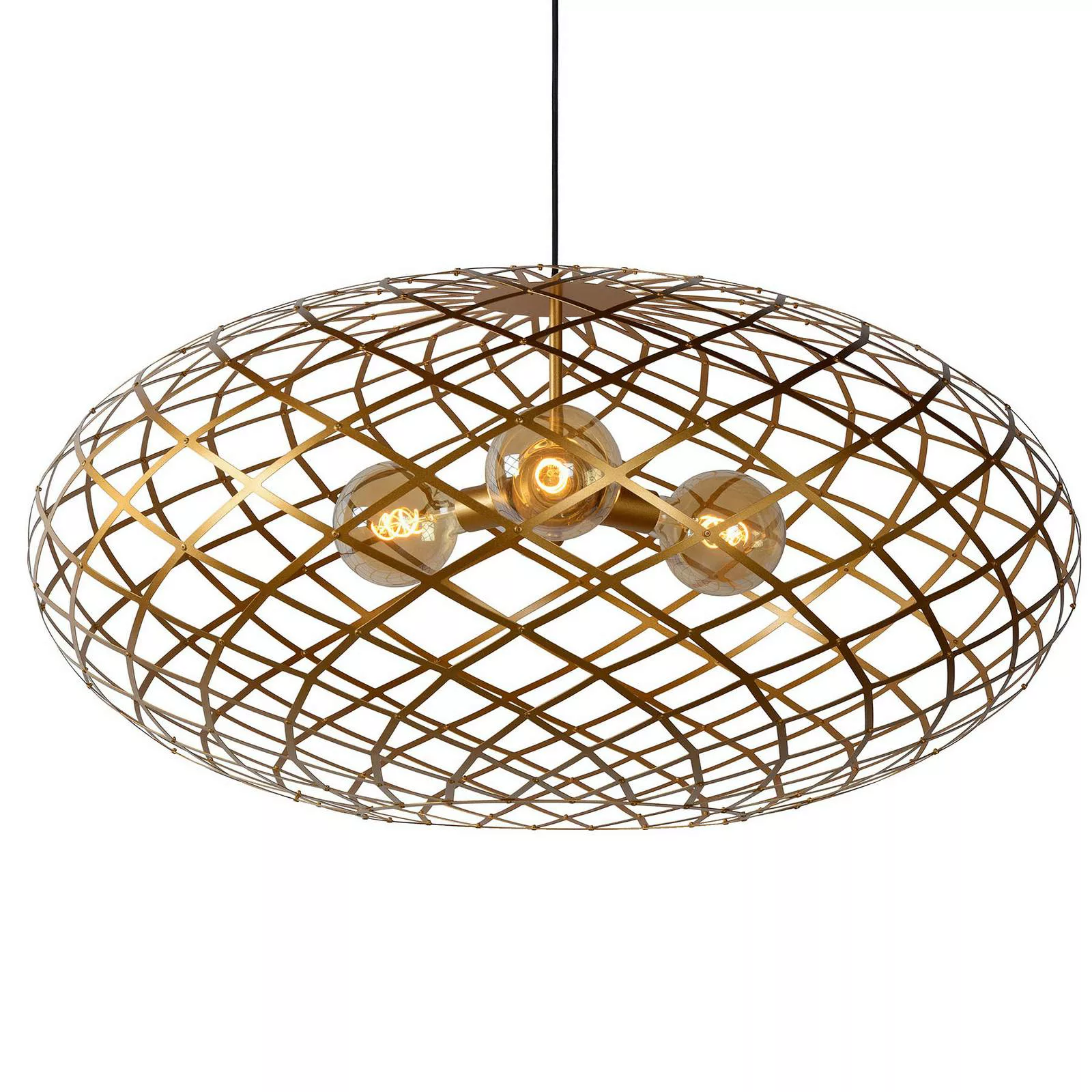 Hängeleuchte Wolfram, Schirm oval, 100 cm, gold günstig online kaufen