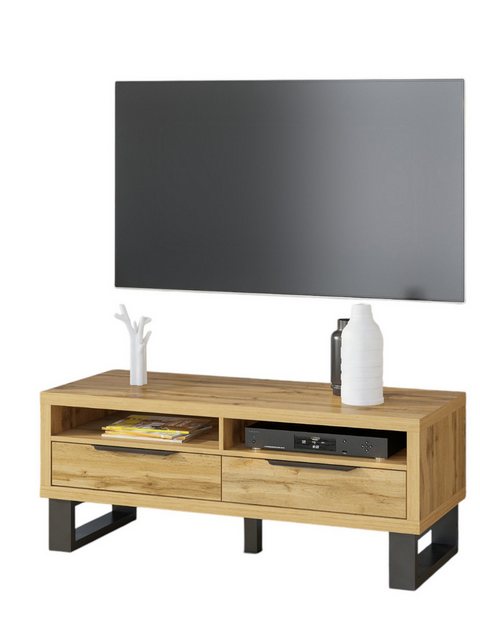 Compleo TV-Schrank 124 cm breit, Fernsehschrank mit 2 Schubladen MANIA hohe günstig online kaufen