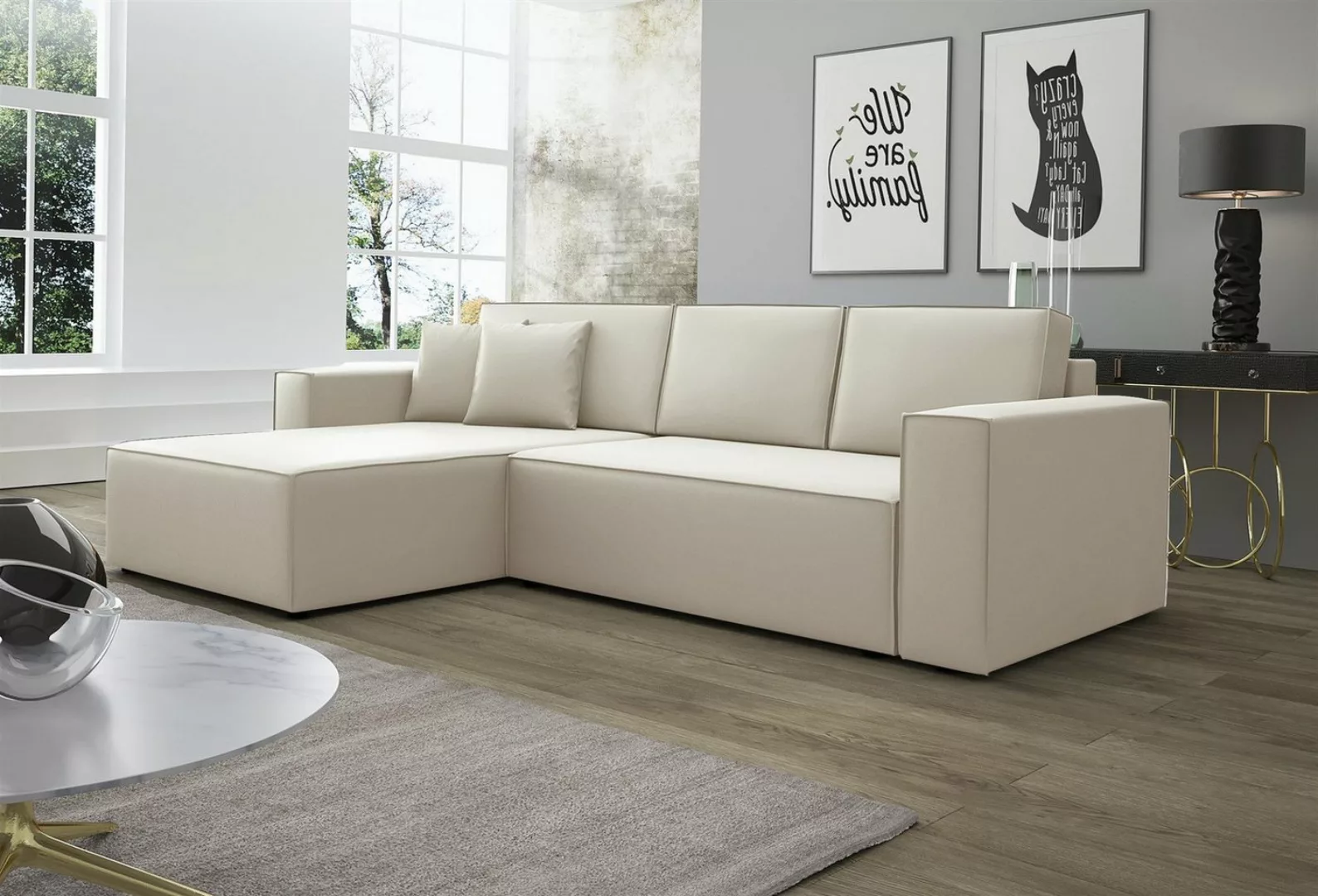 Fun Möbel Ecksofa Schlafsofa Sofa CONOR PREMIUM Stoff oder Kunstleder, inkl günstig online kaufen