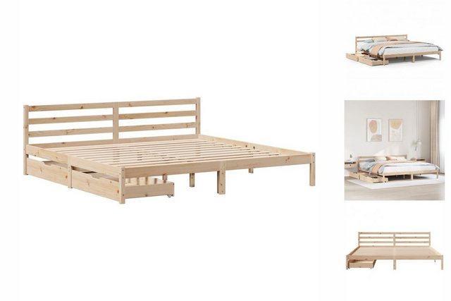 vidaXL Bettgestell Massivholzbett ohne Matratze 200x200 cm Kiefer Bett Bett günstig online kaufen