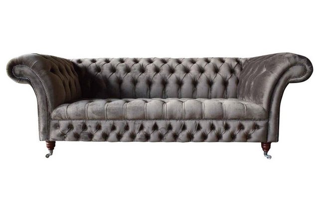 Xlmoebel Sofa Englisch Chesterfield Sitzmöbel Büro Sofa Dreisitzer Samt 230 günstig online kaufen