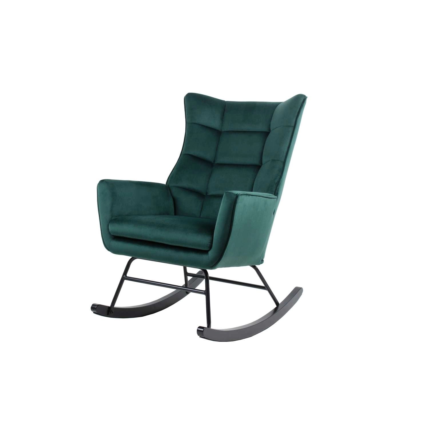 MeGusta Moderner Stuhl Schaukelstuhl Grün Polsterstuhl Esszimmerstuhl mit A günstig online kaufen