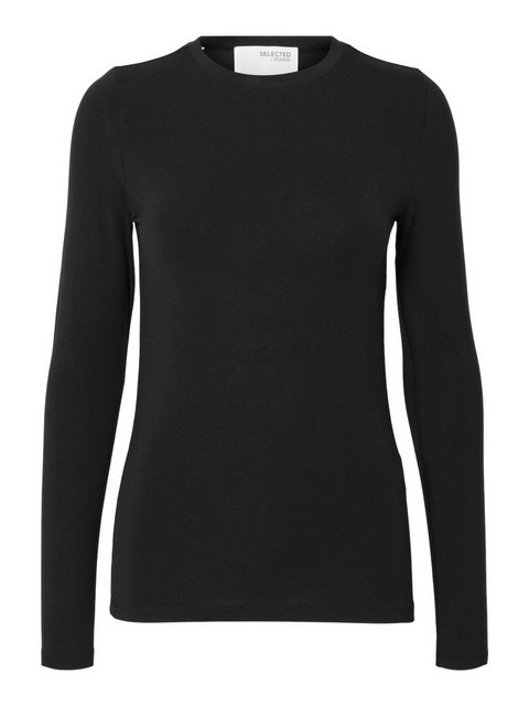 SELECTED FEMME T-Shirt Langarmshirt Slim Fit Rundhals Basic 7788 in Schwarz günstig online kaufen