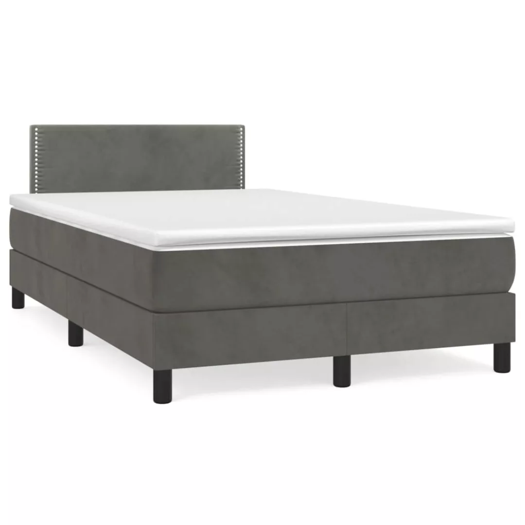 Vidaxl Boxspringbett Mit Matratze Dunkelgrau 120x200 Cm Samt günstig online kaufen