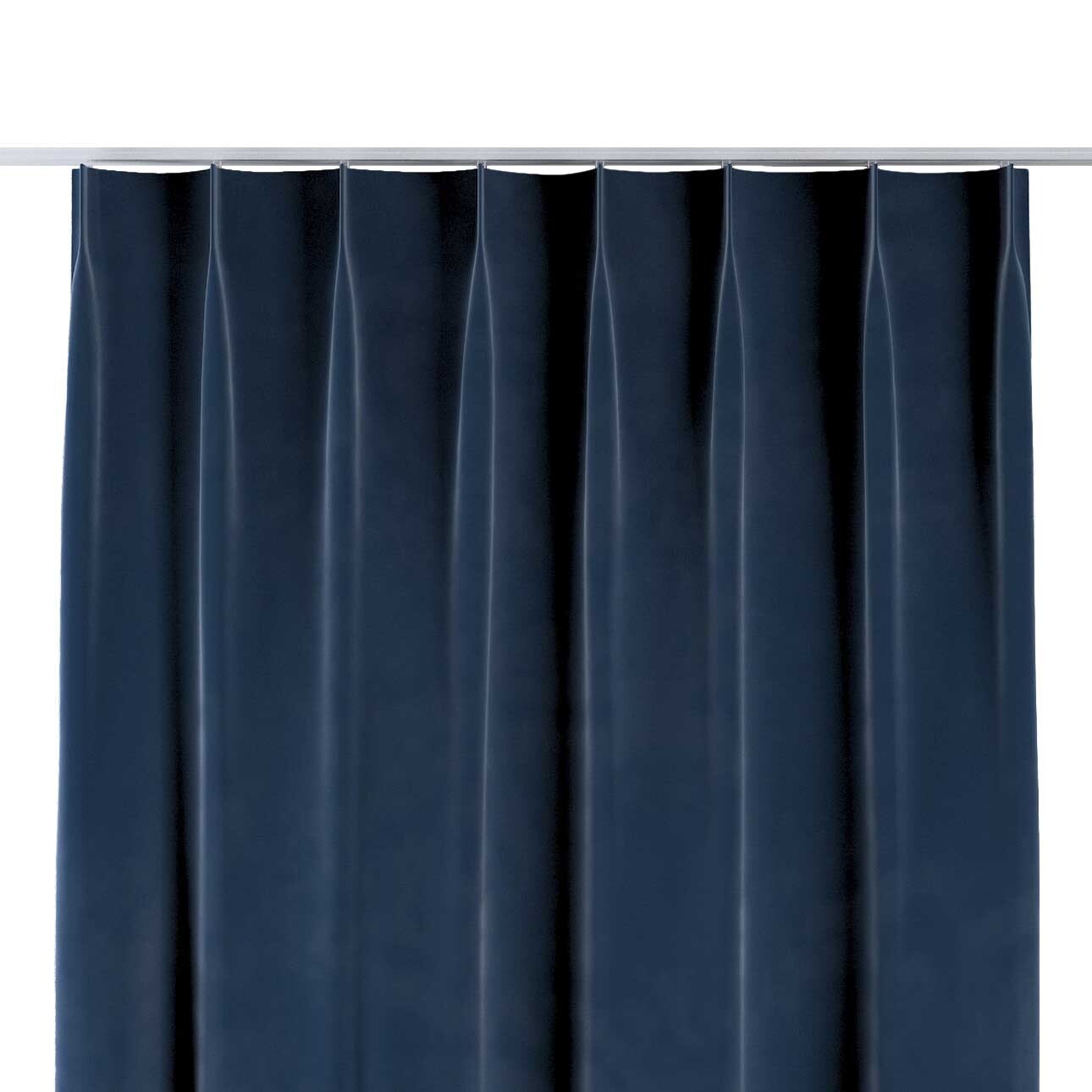 Vorhang mit flämischen 1-er Falten, dunkelblau, Velvet (704-29) günstig online kaufen