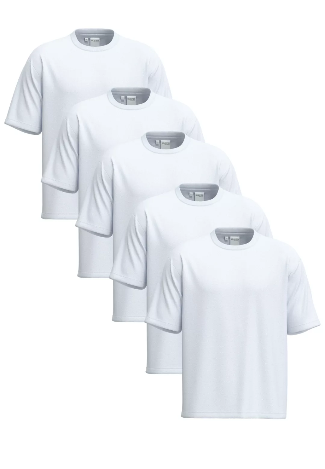 SELECTED HOMME Rundhalsshirt "SLHCORMAC SS O-NECK TEE 5 PACK NOOS", (Packun günstig online kaufen