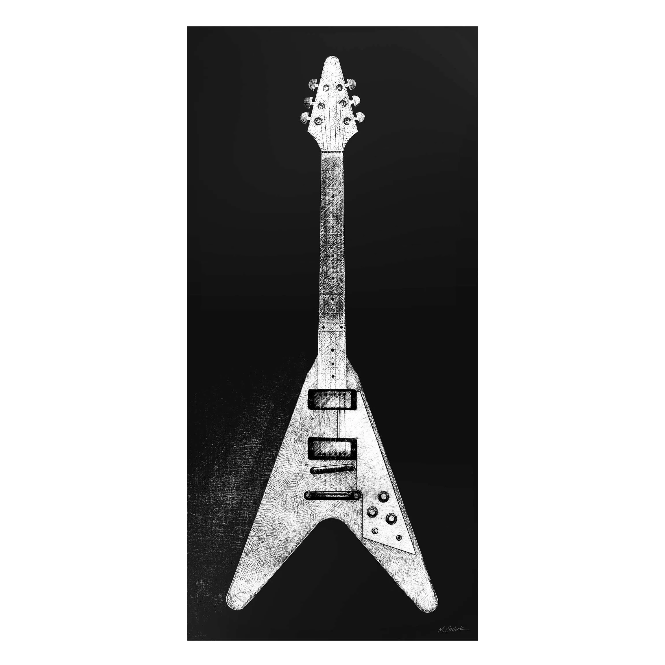 Magnettafel Electric Guitar Black And White günstig online kaufen
