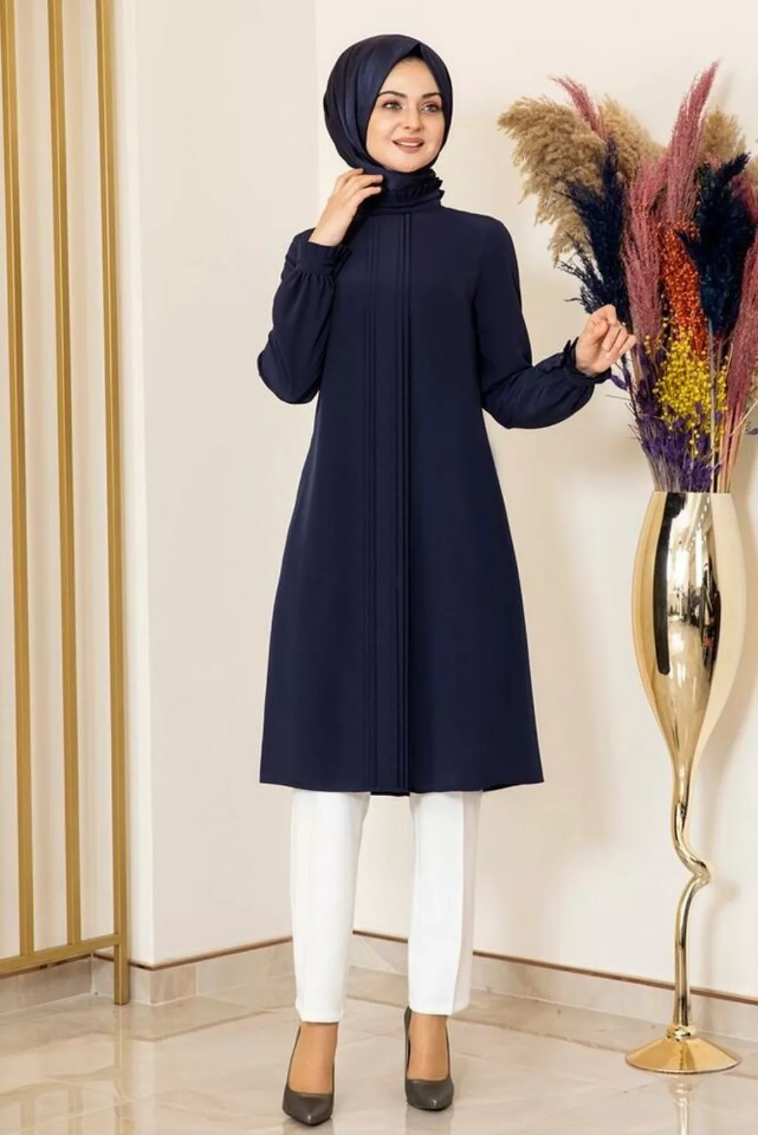 Modavitrini Longtunika Damen Tunika gerippte lange Hijab Tunika Modest (NER günstig online kaufen