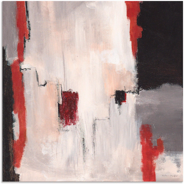 Artland Wandbild »Rot an Grau I - Abstrakt«, Gegenstandslos, (1 St.), als A günstig online kaufen
