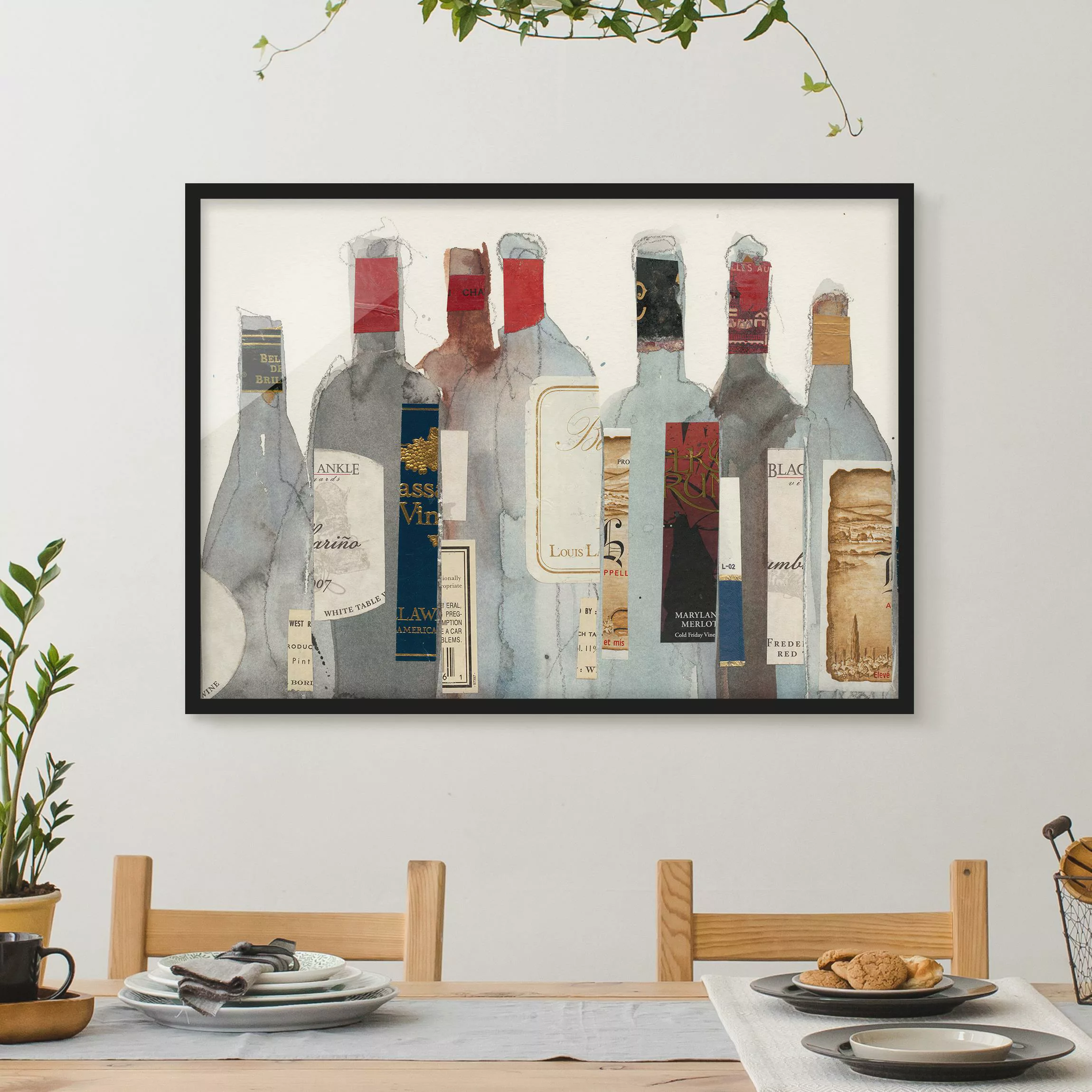 Bild mit Rahmen Küche - Querformat Wein & Spirituosen I günstig online kaufen