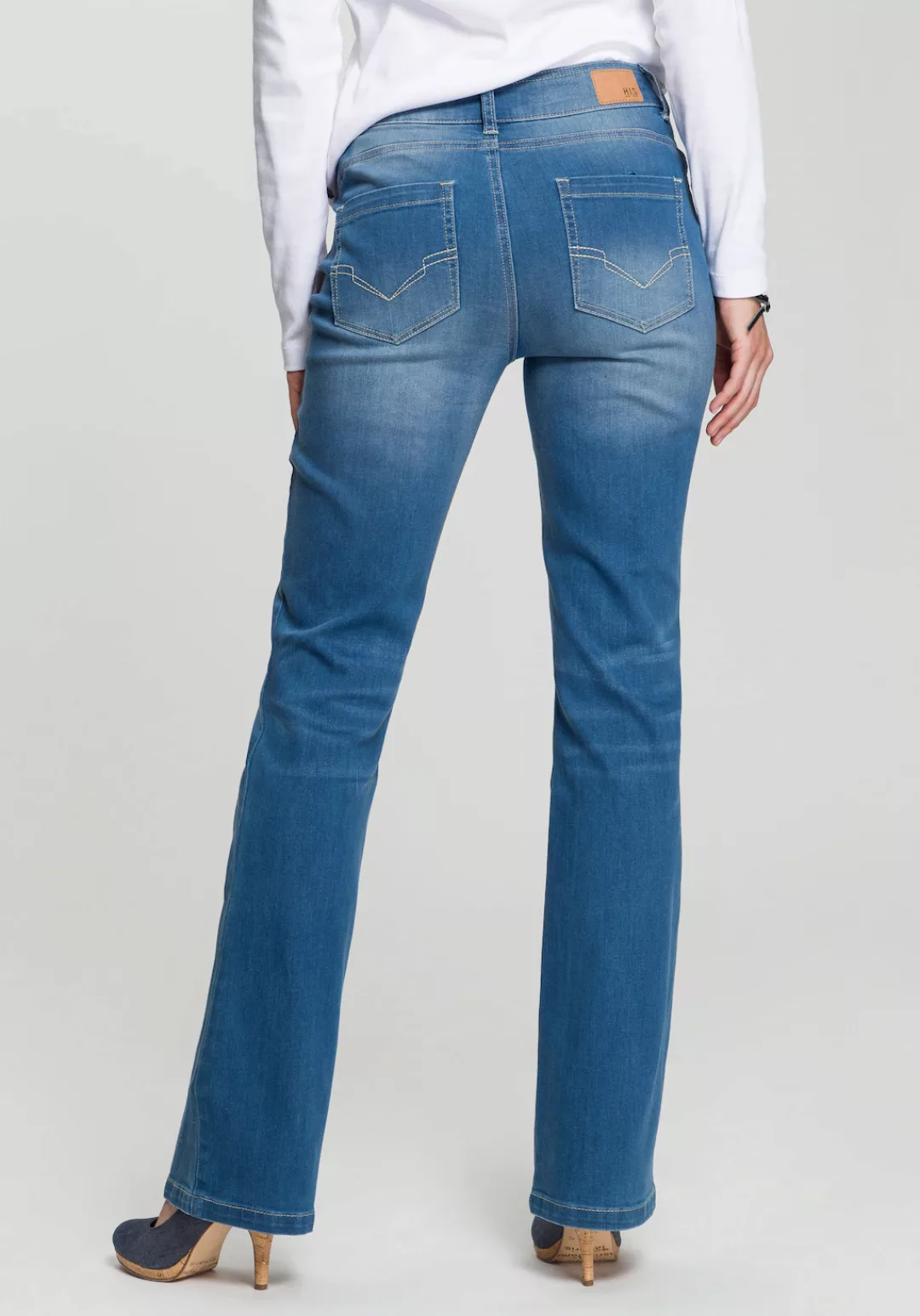 H.I.S Bootcut-Jeans "High-Waist", hohe Taille, Bootcut, mit Used-Effekten, günstig online kaufen