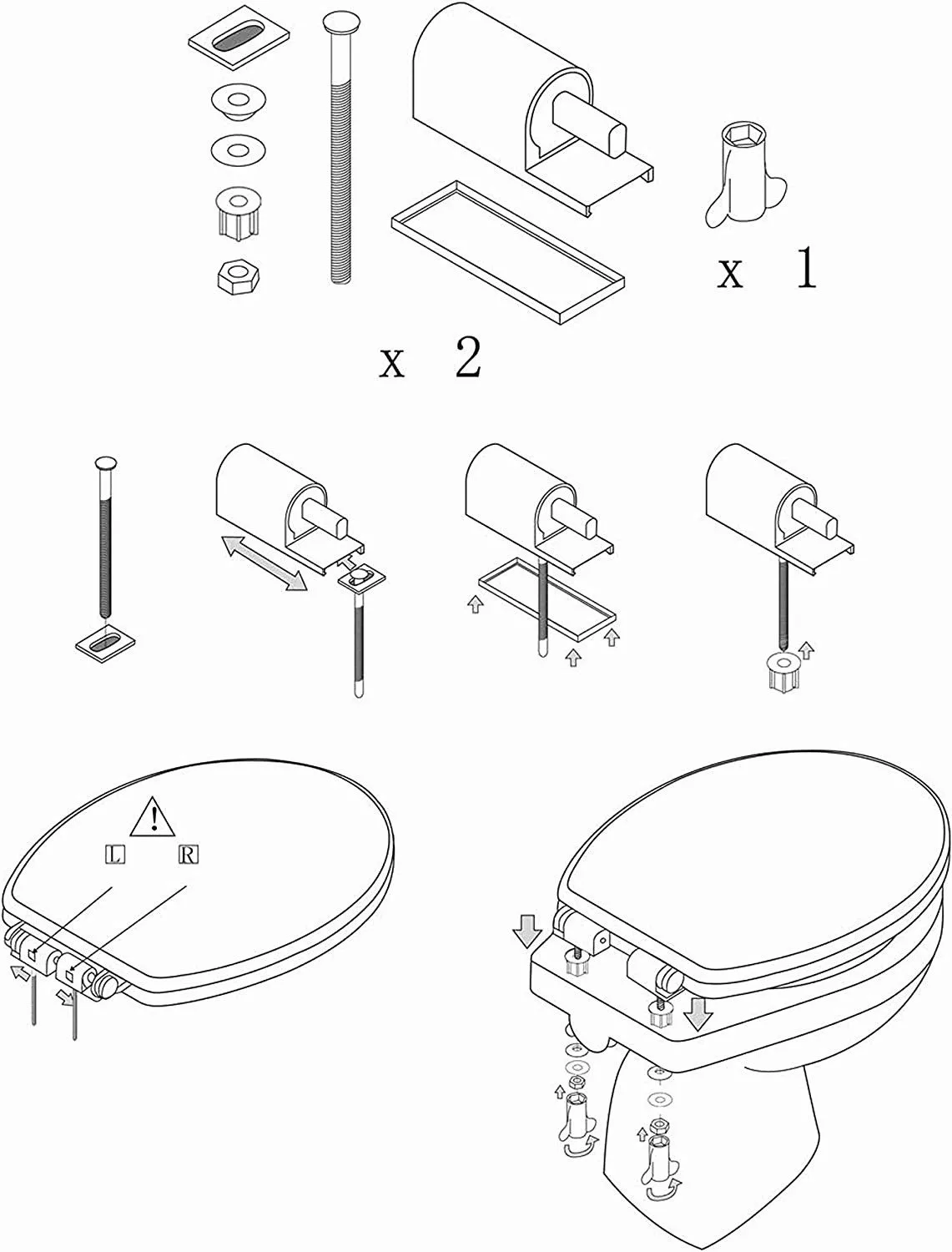 LikeKa WC-Sitz mit Absenkautomatik Toilettendeckel Duroplast günstig online kaufen