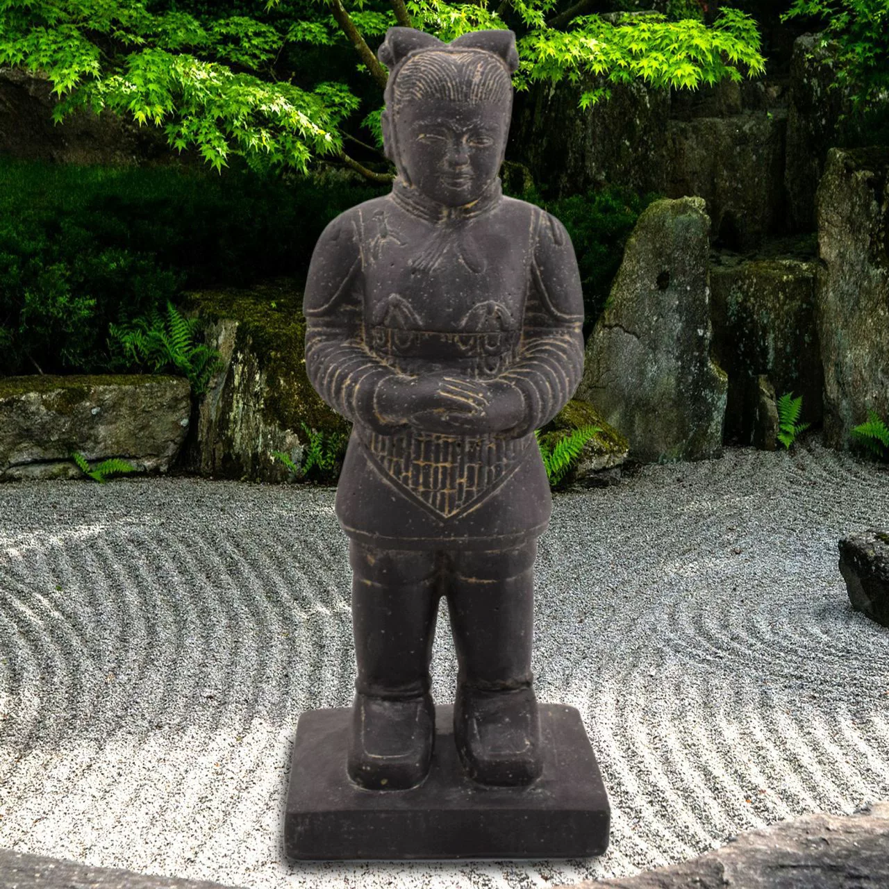 Stein Skulptur Chinesischer Krieger Mysuru 50 Cm Stehend günstig online kaufen