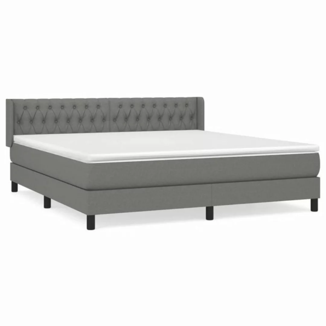 furnicato Bett Boxspringbett mit Matratze Dunkelgrau 180x200 cm Stoff (1-tl günstig online kaufen