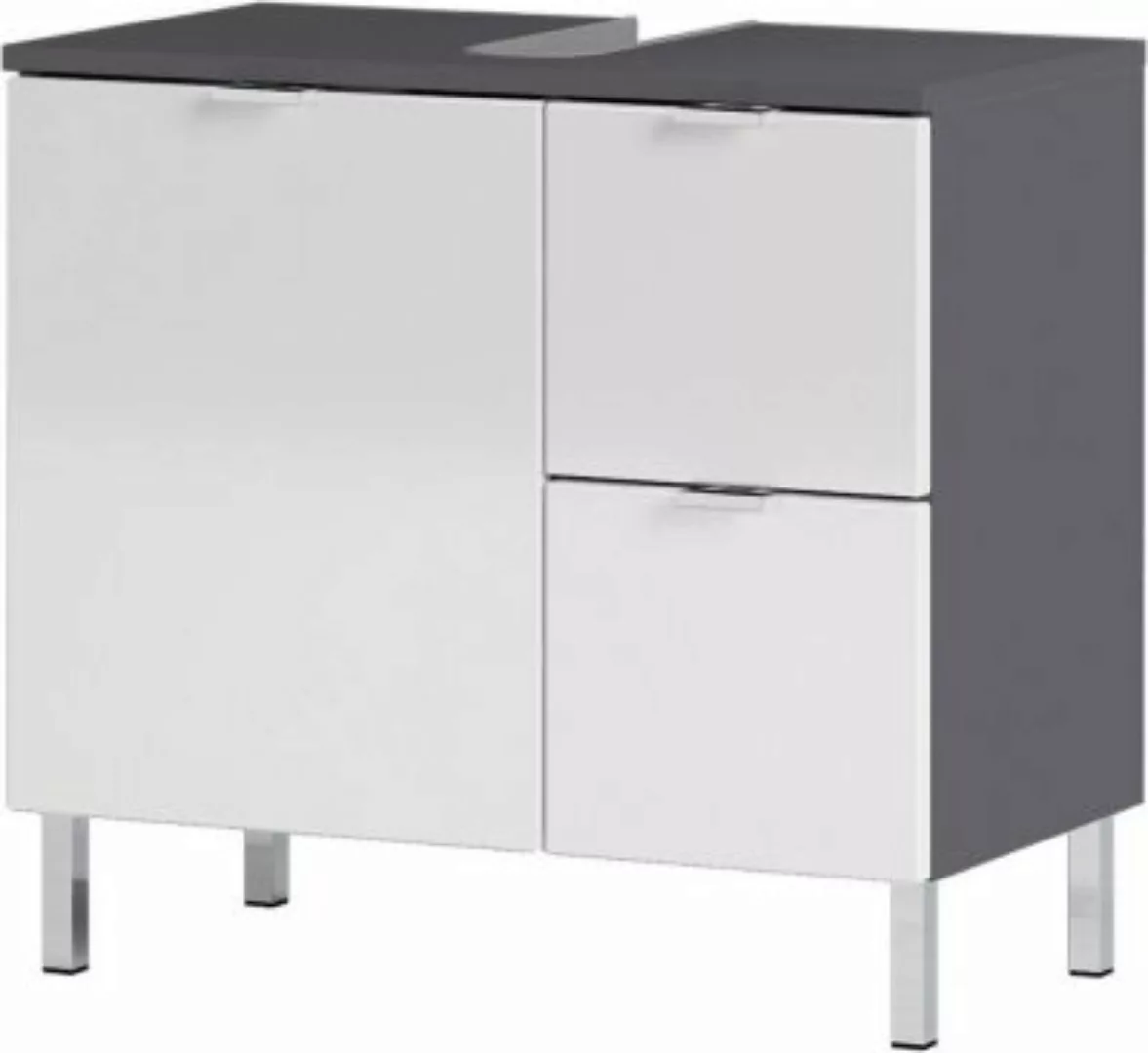 Lomadox Badezimmer Waschtischunterschrank MACUL-01 in Hochglanz weiß und Gr günstig online kaufen