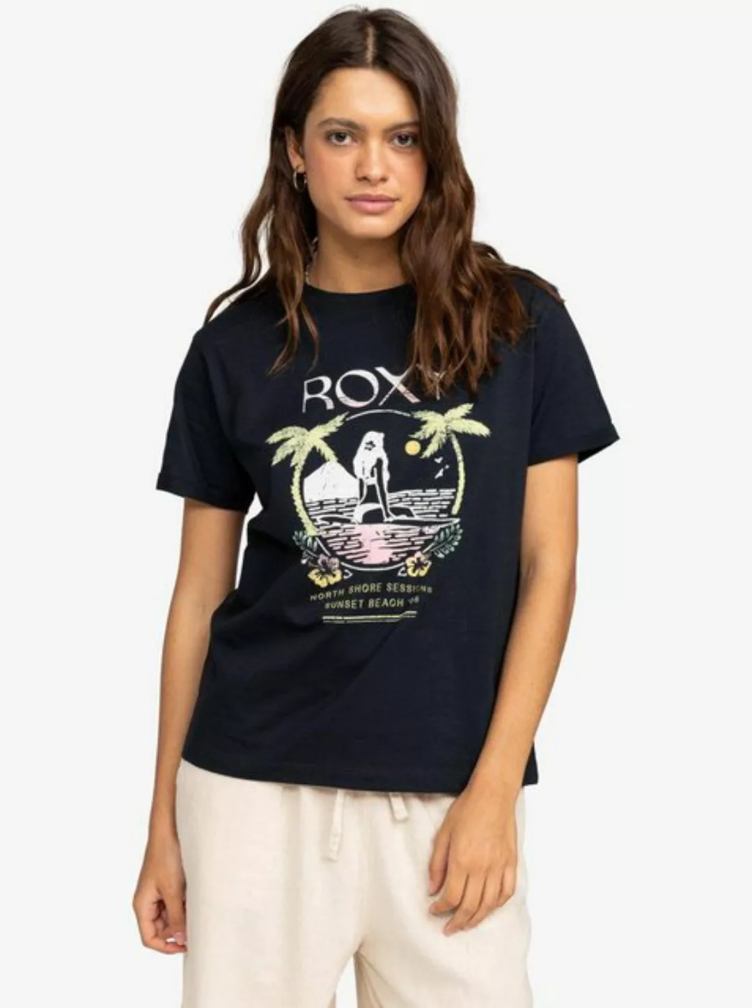 Roxy Print-Shirt Summer Fun - T-Shirt mit Loose Fit für Frauen günstig online kaufen