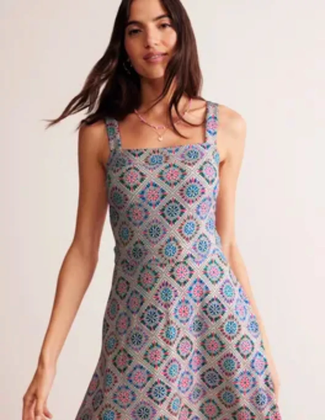 Bridget Midi-Kleid aus Ponte Damen Boden, Bunt, Malerisch Geo günstig online kaufen