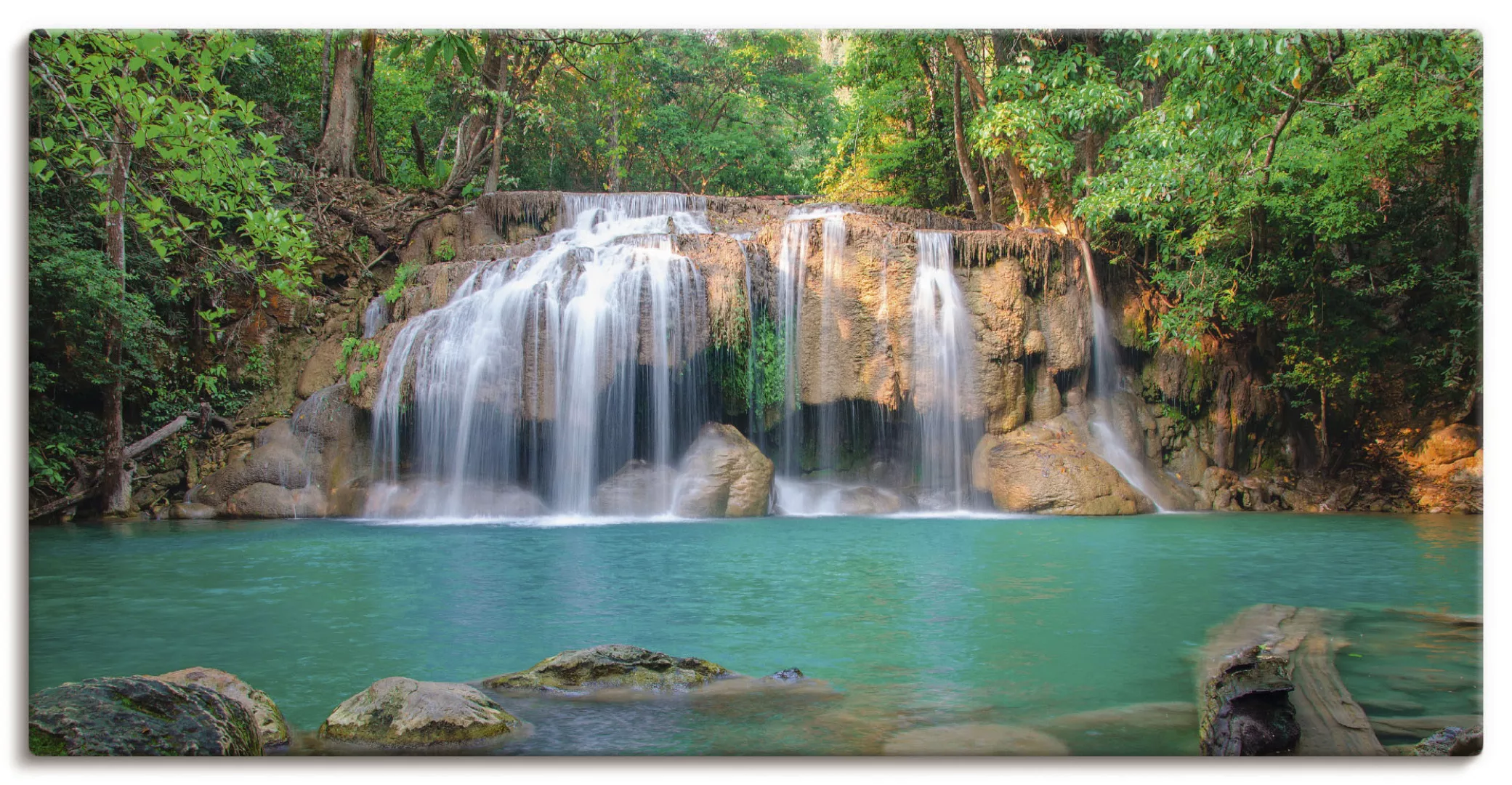 Artland Leinwandbild "Wasserfall im Wald National Park", Gewässer, (1 St.), günstig online kaufen