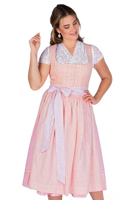 Hammerschmid Dirndl Midi Dirndl 2tlg. - PILLERSEE - rosé/apricot günstig online kaufen