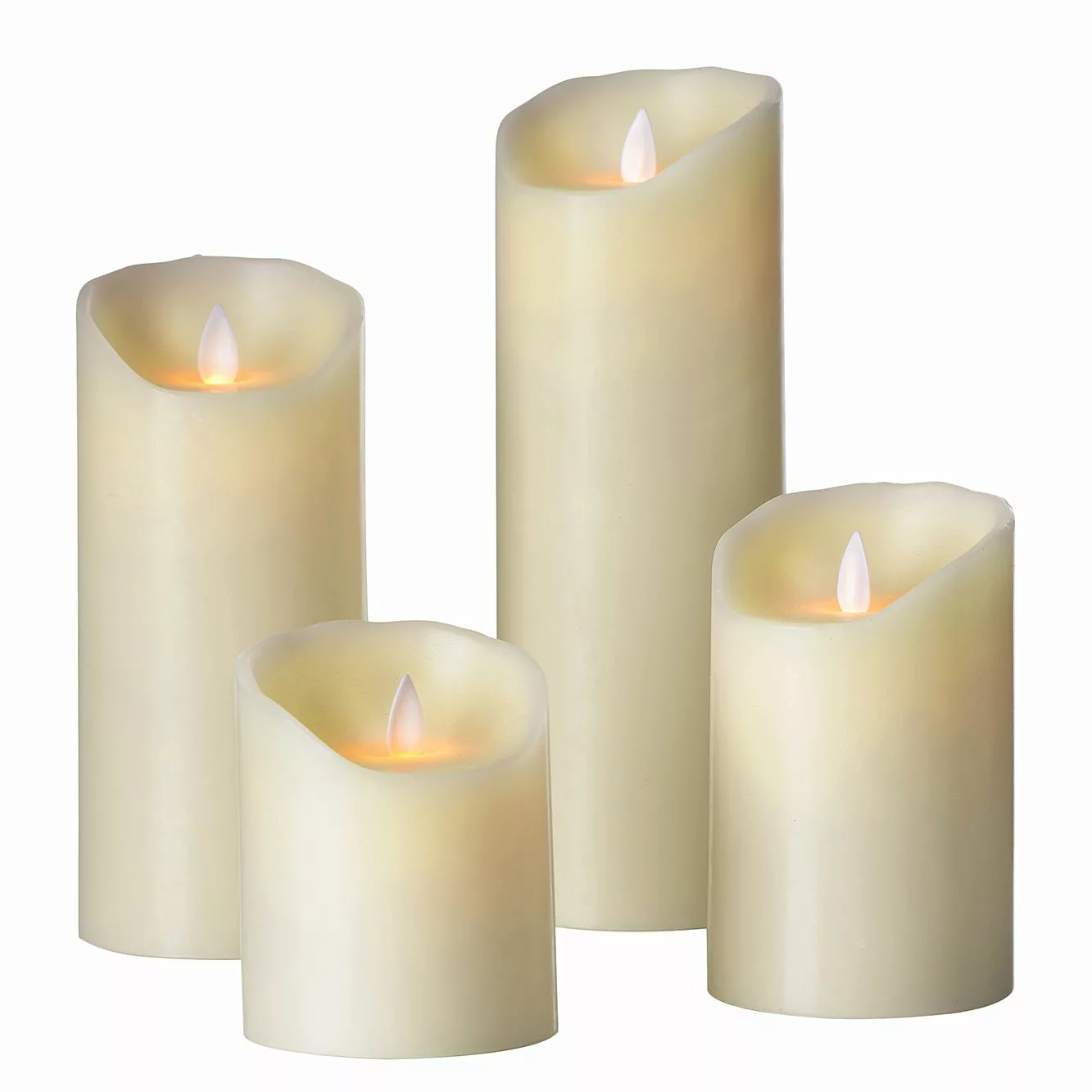 home24 Sompex LED-Kerze Flame I Echtwachs Beige Ø 8 cm günstig online kaufen
