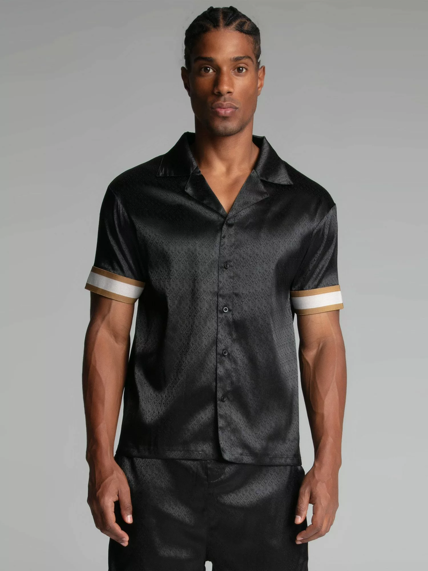 Siksilk Kurzarmhemd SikSilk Herren Schwarzes Resort günstig online kaufen