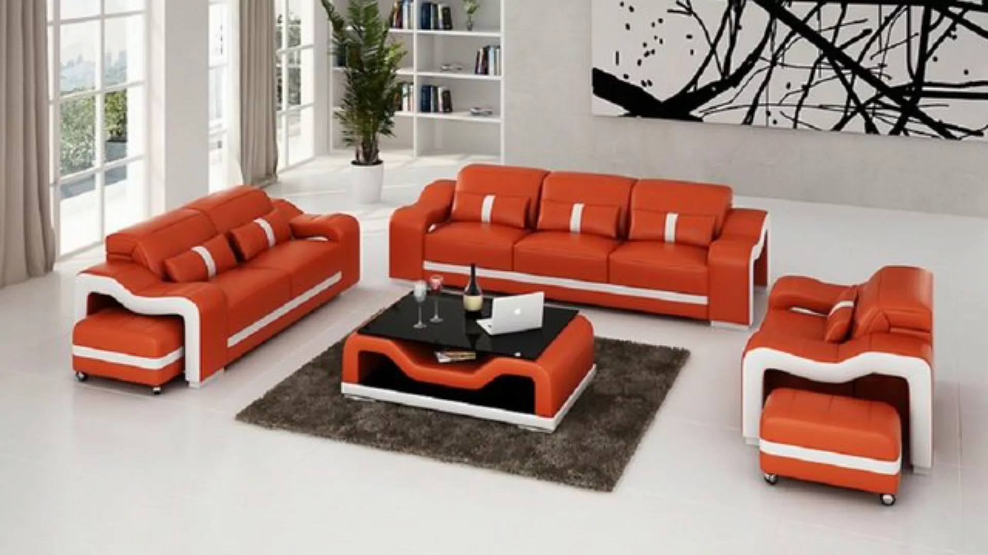 JVmoebel Sofa Moderne Sofagarnitur 3+2 Sitzer Sofa Couch Polster Couchen Le günstig online kaufen