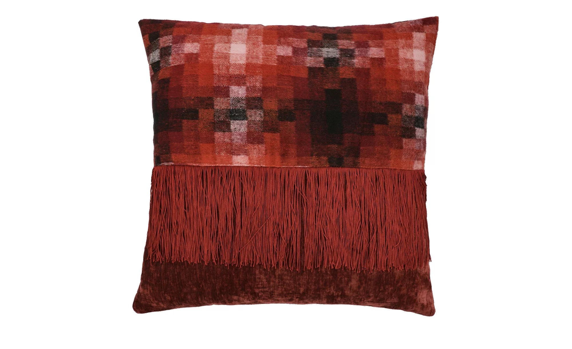 HOME STORY Kissen  Tweed - rot - 100% Polyesterfüllung, 400gr. - 45 cm - Sc günstig online kaufen
