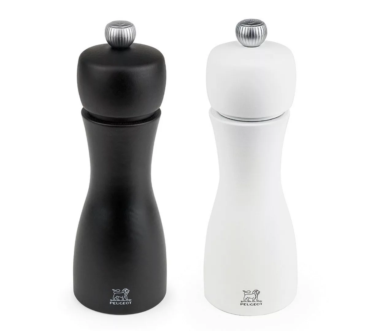 Peugeot Tahiti Duo Pfeffer- + Salzmühle 15 cm Buchenholz schwarz & weiß mat günstig online kaufen