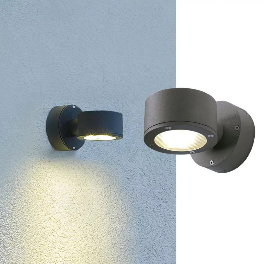 SLV Außen-Wandlampe Sitra, anthrazit, Aluminium, Ø 10 cm günstig online kaufen