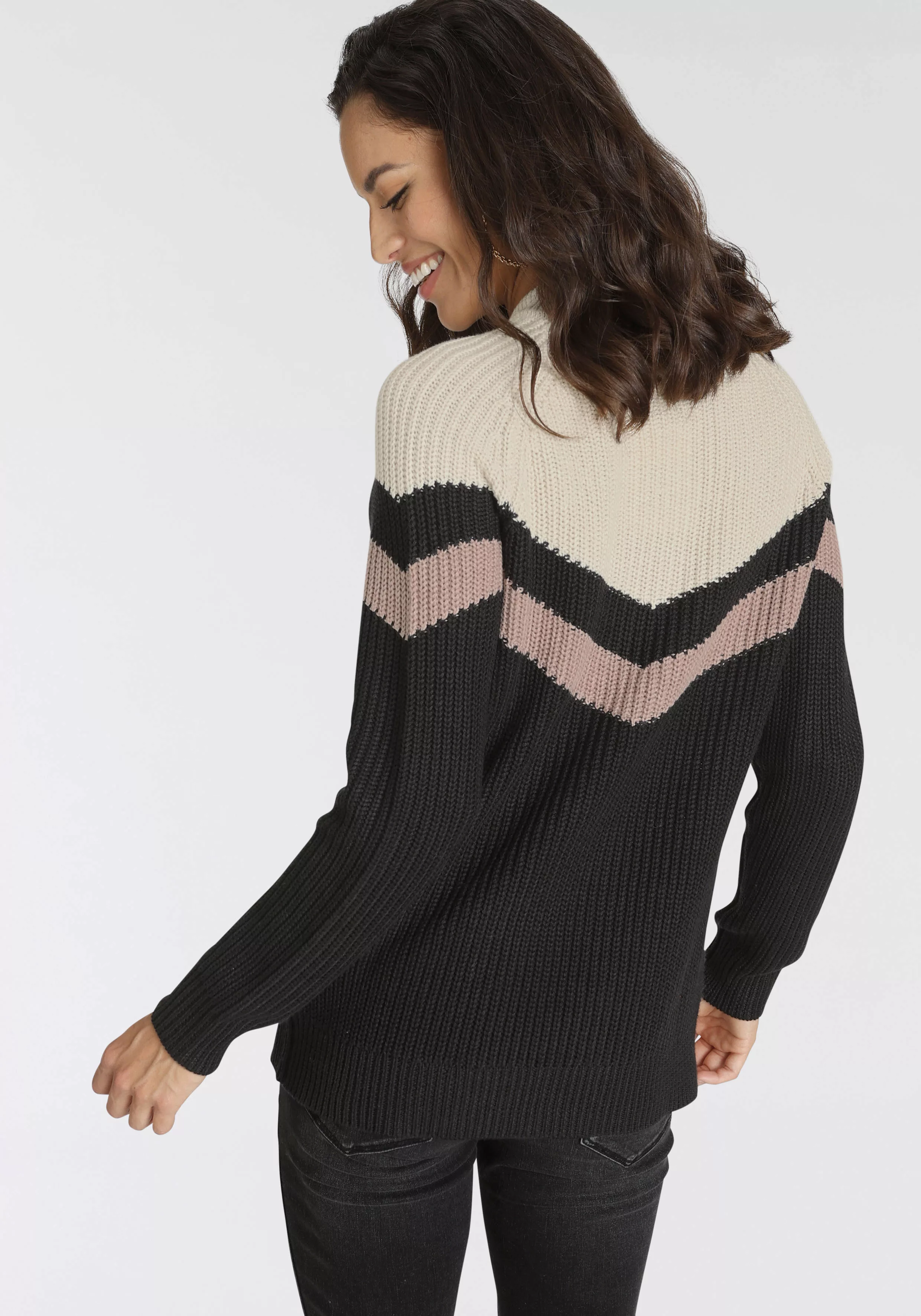 Laura Scott Strickpullover, mit mehrfarbigen Streifendesign günstig online kaufen