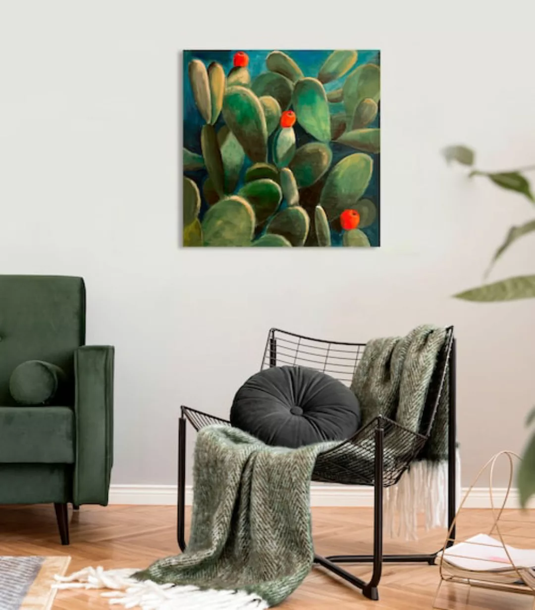 queence Leinwandbild »Cactus de Felanitx«, Pflanzen, (1 St.) günstig online kaufen